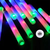 ☜❁ 20Pcs LED Glow Sticks Bulk Colorful RGB Led Glow Foam Stick Cheer Tube Dark Light for Xmas Birthday Wedding Party Supplies