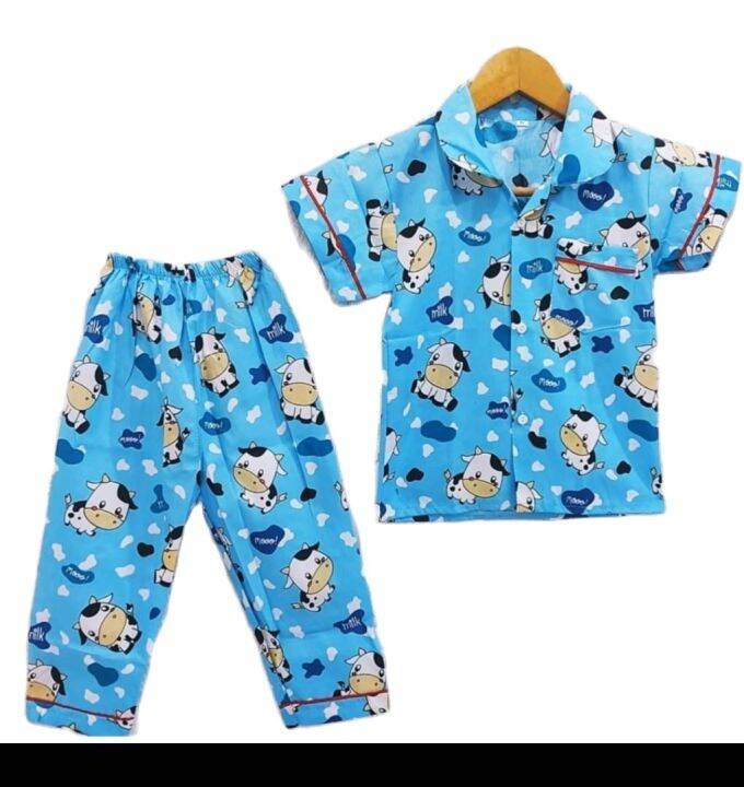 piyama anak motif superman bam biru 1 5thn