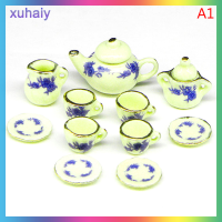 xuhaiy 11pcs 1:12ตุ๊กตาบ้านแก้วขนาดเล็กถ้วยชามชุดของเล่นตุ๊กตาอุปกรณ์เสริม