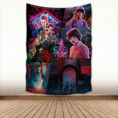 【cw】Stranger Things Tapestry Colorful Psychedelic Decorative Car Wall Fabric For Living Room Bedroom Tapestries Accessories