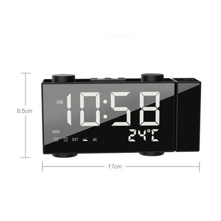 projection-alarm-clock-for-bedrooms-radio-alarm-clock-with-projection-alarms-fm-radio-indoor-dimmer-temperature-humidity