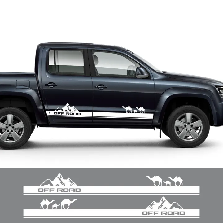 pickup-door-side-skirt-stripes-decals-for-vw-volkswagen-amarok-stickers-truck-mountain-off-road-decor-covers-auto-accessories