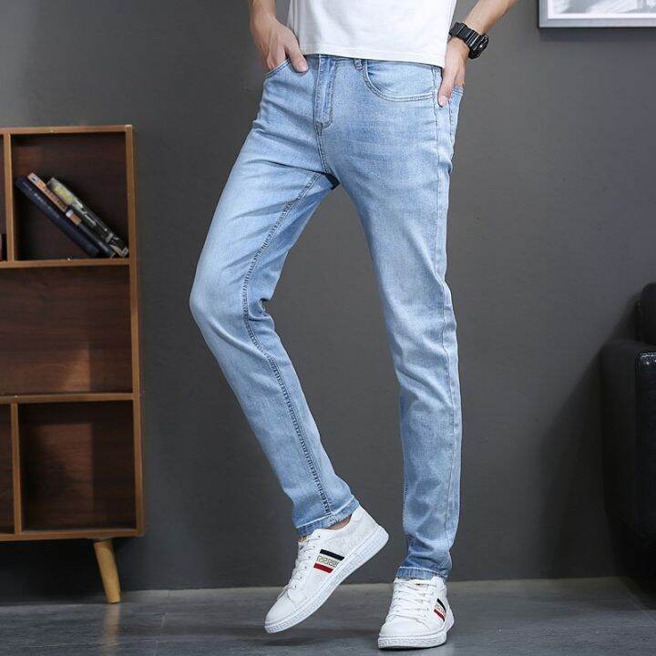 20212020-new-business-fashion-stretch-denim-classic-style-mens-regular-fit-stragith-jeans-jean-trousers-male-pants-blue-and-black