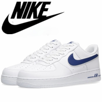 1 low-top white and blue hook mens casual low-top sneakers womens sports shoes รองเท้ากีฬาผู้ชาย, รองเท้าวิ่งผู้หญิง,