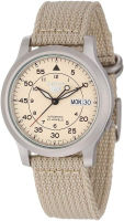 Seiko 5 Snk803 Snk803k2 Mens Beige Fabric Band Military Dial Automatic Watch