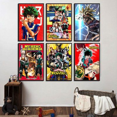 ▫ ญี่ปุ่นอะนิเมะ My Hero Academia Boku No Hero Academia ภาพวาด Art Wall ตกแต่งบ้านห้องเด็กคุณภาพภาพโปสเตอร์ผ้าใบ A1 295