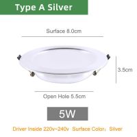 【❉HOT SALE❉】 SDFW3242 = K = ไฟดาวน์ไลท์ Led Ac 220V 18W 15W 12W 9W 5W 3W โคมทองโคมไฟเงิน Led เพดานหลอดไฟสีขาวสีขาวเย็นอบอุ่น