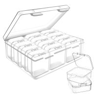 13pcs/set Plastic Transparent Box Jewelry Storage Box DIY Accessories Small Parts Storage Box Flip Cover Box Container Box