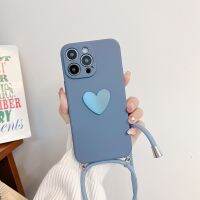 เคสนิ่มมีสายคล้องสร้อยคอ Crossbody เรียบง่ายน่ารัก TDD ฝาครอบป้องกันเลนส์สำหรับ IPhone15PROMAX 14 Pro Max 13 12 11 X S XR 7 8 Plus SE3 MiNi