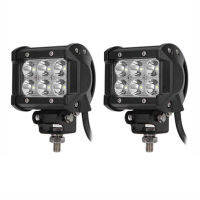 2pcs Car 18W 12V 6 Bead Led Double Row Work Light Headlights For Off-Road Vehicles Jeep SUV