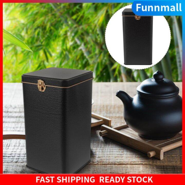 Funnmall Gift Box Metal Tea Tins Lids Tinplate Coffee Canister Snacks