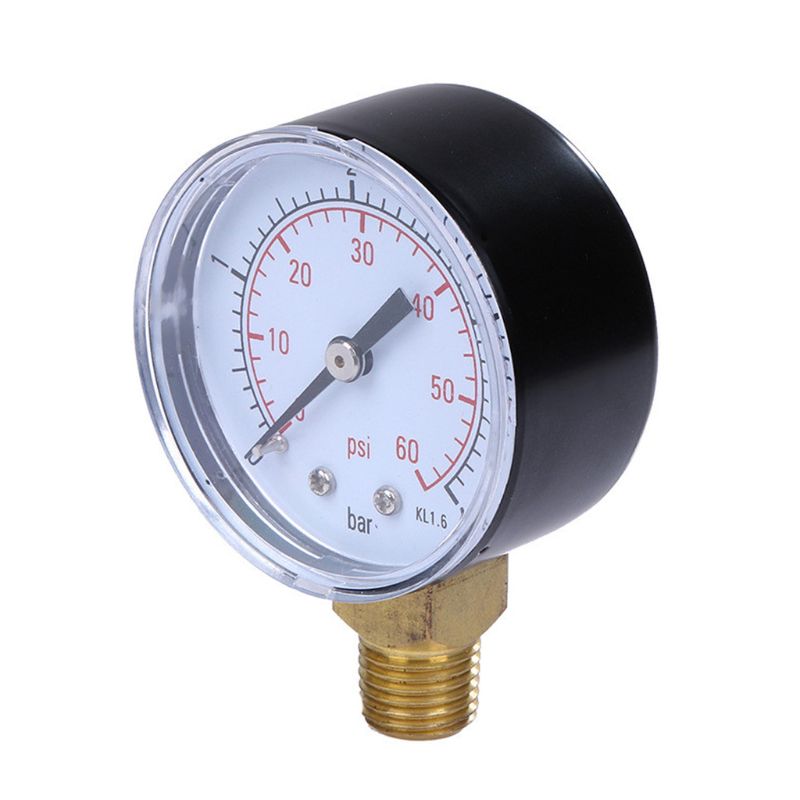 0-60 psi air compressor hydraulic pressure gauge fuel air oil high vacuum meter 1/4 inch NPT side mounting siwetg 0-4 bar 