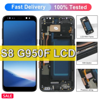 100% ทดสอบ LCD TFT AMOLED ของแท้สำหรับ Samsung Galaxy S8จอแสดงผล Lcd S8 G950 G950F SM-G950FD หน้าจอสัมผัส LCD พร้อมกรอบแผงดิจิไทเซอร์