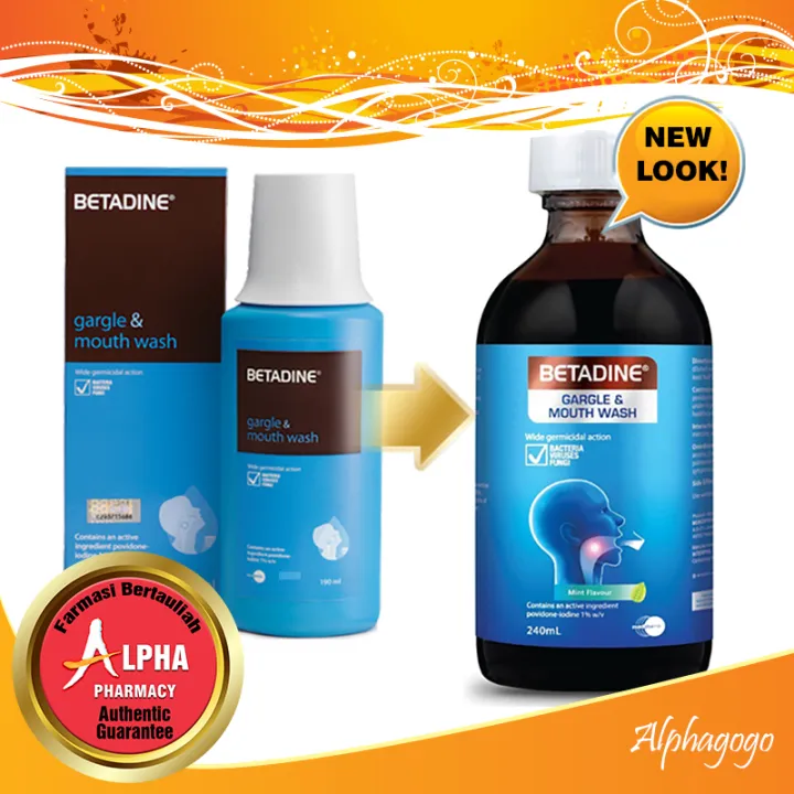 Betadine Gargle and Mouthwash (Sore Throat Gargle) 240ml Lazada