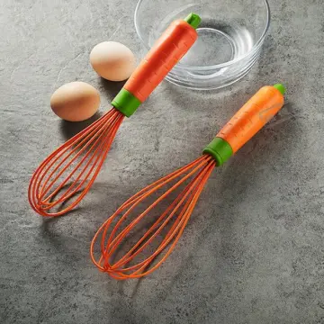 TPE Plastic Anti-slip Handle Stainless Steel Whisk 28.5Cm Egg