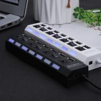 [HOT HAIXWLXKWW 589] 7พอร์ต USB Hub 2.0 Splitter Adapter ความเร็วสูงพร้อมเปิด/ปิดสำหรับแล็ปท็อป Hot Plug Accessories