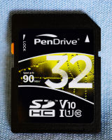 PenDrive หน่วยความจำแบบ SD ความจุ 32GB Class 10 รองรับการบันทึกไฟล์วีดีโอความละเอียดสูงได้อย่างต่อเนื่องไม่มีสะดุด กันน้ำ, ทนต่อสภาพอากาศ และทนต่อการสั่นไหว