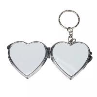 【CW】㍿  Small Mirror With Keychain Transfer Print Sublimation Blank Chain Metal Makeup