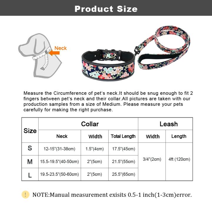 hot-soft-nylon-dog-collar-and-leash-set-reflective-padded-dog-collar-fashion-printed-adjustable-pet-collars-for-medium-large-dogs