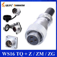 Original Weipu WS16 Connector TQ ZG ZM Z 2 3 4 5 7 9 10 Pin TQ หญิงปลั๊กชายสแควร์หน้าแปลนด้านหลัง2รูซ็อกเก็ต