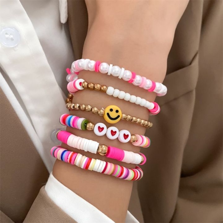 6pcs-set-bohemian-style-colorful-alphabet-smiley-beads-bracelet-set-for-women-retro-soft-elastic-beaded-bracelets-girls-jewelry