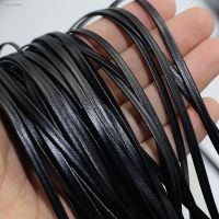 ◙♗ 2m black fine PU leather rope 3-25mm flat strand leather rope suitable for necklace bracelet handmade