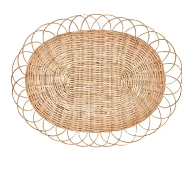 Place mat, natural/rattan handmade, 35 cm.