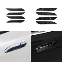 For Tesla Model S carbon fiber car exterior door handle cover anti-scratch protection decorative sticker set