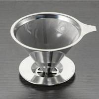 Coffee Dripper ดริปเปอร์ สแตนเลส กรวยดริปกาแฟ 1-2cup / 3-4 cup (ไม่ต้องใช้กระดาษดริป) Stainless Coffee Dripper