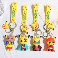 【LZ】✐  Pokémon Original Pikachu Pendant Keychain Figuras Dos Desenhos Animados Decorações De Anime Brinquedos Modelo Bonecas Presente De Aniversário Infantil Moda