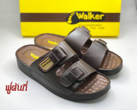 รองเท้า WALKER รุ่น WB702 รองเท้าแตะวอคเกอร์ รองเท้าหนังแท้  สีน้ำตาลแก่ ของแท้!!