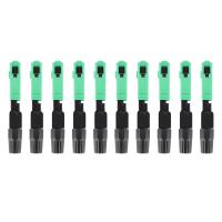 10Pcs Sc/Apc Fiber Optic Connector Embedded Single Mode Component Fiber Optic Quick Connector-Black + Green