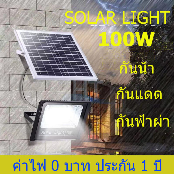 solar-light-โซล่าเซลล์สปอตไลท์-กันน้ำกันแดด-100-วัตต์-คุณภาพดีราคาถูก-ประกันการใช้งาน-1-ปี