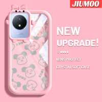 เคส JIUMOO สำหรับ VIVO Y02 Y11 Y02A 2023เคสกระแสแฟชั่นหมีสีสันสดใสน่ารักกล้องมอนสเตอร์น้อยนิ่มสำหรับเลนส์กันกระแทกแบบใสเคสมือถือความคิดสร้างสรรค์โปร่งใสเคสป้องกันซิลิโคนเรียบง่าย