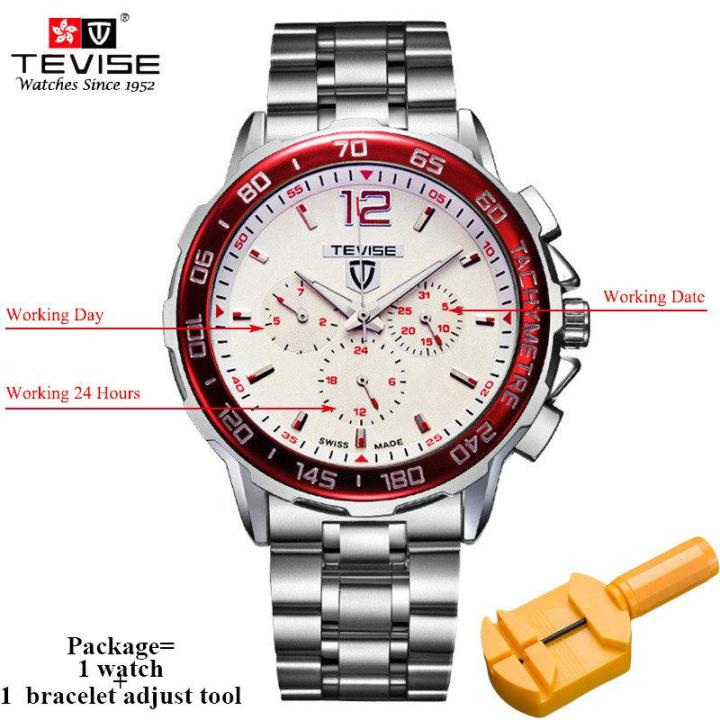 นาฬิกาข้อมือธุรกิจ-tevise-สำหรับผู้ชายนาฬิกาข้อมือกลไกอัตโนมัติไขลานอัตโนมัติ356สัปดาห์ที่วันที่เดือนสายอะนาล็อกดูหรูหรา