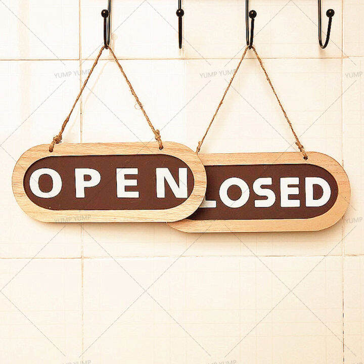 Open Closed Signage Wooden 2 Sided Open Closed Hanging Sign | Lazada PH
