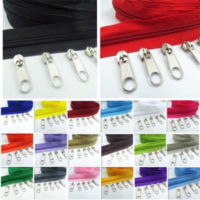 10/20 M Long Zipper Pullers 5 #  Nylon Coil Zipper For DIY Sewing Clothing Accessories Door Hardware Locks Fabric Material