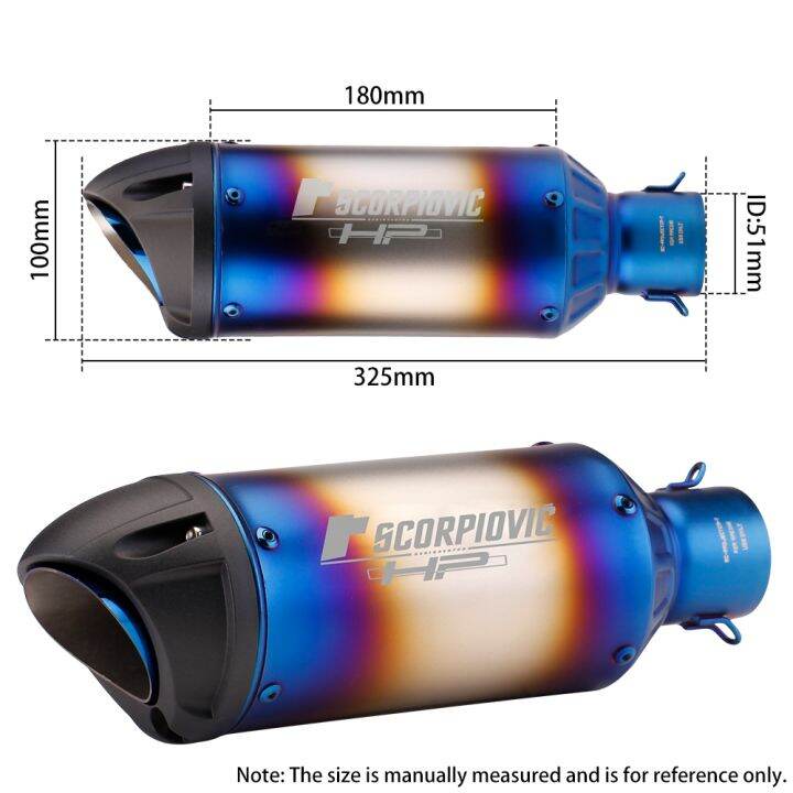 ท่อไอเสียรถจักรยานยนต์สากล-akrapovicc-51มม-ท่อ-sc-ท่อไอเสียสำหรับรถจักรยานยนต์-yoshimur-z900-cb650-yzf-r1-r6-mt07-mt09-motorcross