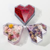 【CW】 1pc Shaped Transparent Bouquet Holder Boxes portable florist rose Holders