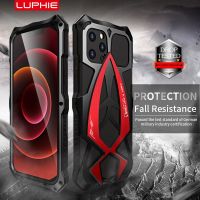 LUPHIE อลูมิเนียมซิลิโคนโลหะกันกระแทกเคสครอบโทรศัพท์,สำหรับ iPhone 12 11 Pro Max Mini 7 8 Plus XR XS MAX Anti Knock