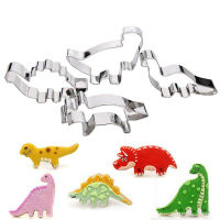 [YF store] 4PCS 3D Dinosaur Animal Shape Stainless Steel Cookie Mold Fondant Cake Biscuit Cutter Mould Baking Pastry Decorating Tool