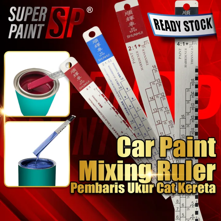 Paint Mixing Ruler Car Paint Measuring Calibration Scale Aluminum