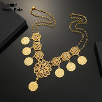 Arab Coin Big Necklace for Women Muslim Islam Middle East Wealth Symbol Wedding Long Necklaces Africa Turkish Persia Jewelry