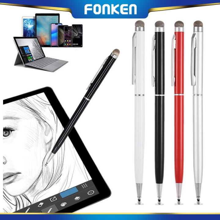 Fonken 2 In 1โลหะตะขอปากกาสไตลัสสำหรับ Android มาร์ทโฟนแท็บเล็ตหนาบางวาด  Capacitive ดินสอสากลหน้าจอมือถือปากกาสัมผัส | Lazada.Co.Th