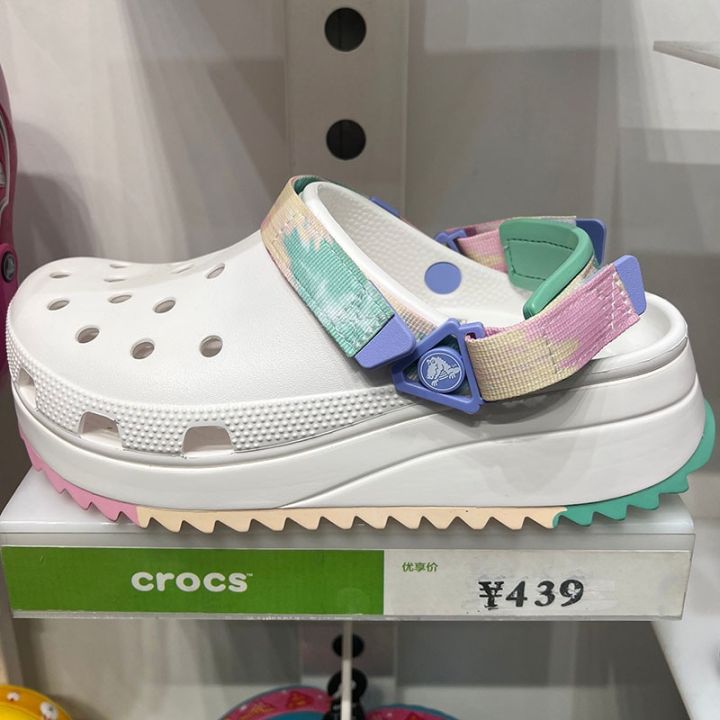 top-croc-แท้-hiker-สี-ombre-clog-สีใหม่-2023-รองเท้าไปทะเล-พื้นหนา-น่ารัก-สําหรับผู้หญิง-รองเท้าหัวโตส้นสูง-208285