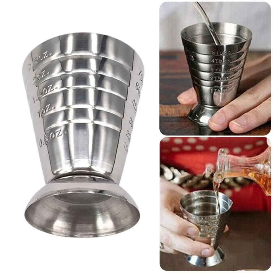 75ML Stainless Steel Cocktail Measure Cup Cocktail Glass Mixed