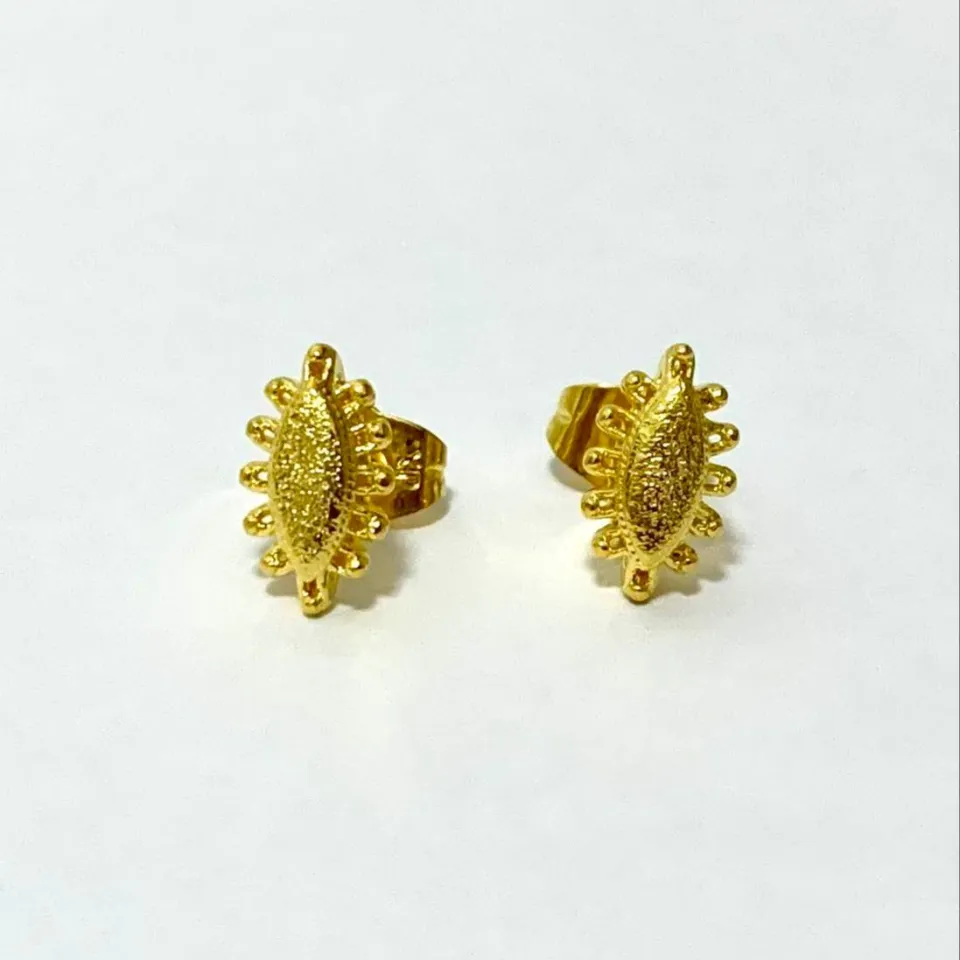 RUBYTEVA Tourmaline and Cubic Zirconia Cleopatra Earrings - Gold Plate