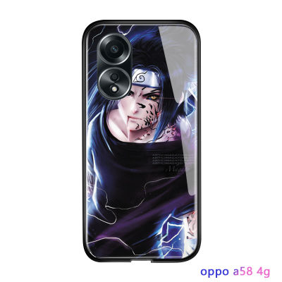 เคสกระจกนิรภัยขอบนิ่มลายปลอกกันกระแทก Naruo ซีรีส์ Sasuke Kakashi สำหรับ A58 OPPO 4G