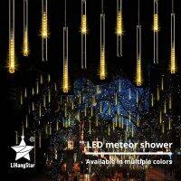 ZZOOI LED Meteor Shower Christmas LED String Garland Holiday Strip Light Waterproof Fairy Light for Garden Street Decoration 30CM/50CM