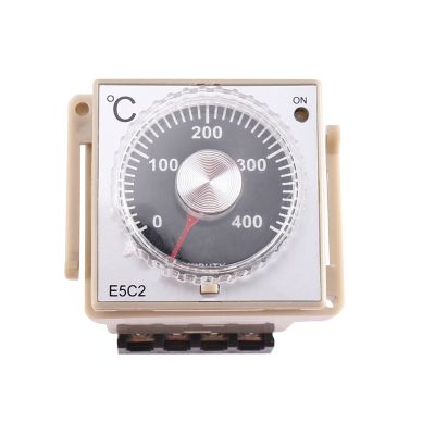 1 Piece E5C4 Guide Rail Type Temperature Controller 220V 0~399℃ Digital Display Pointer Control Switch (A)